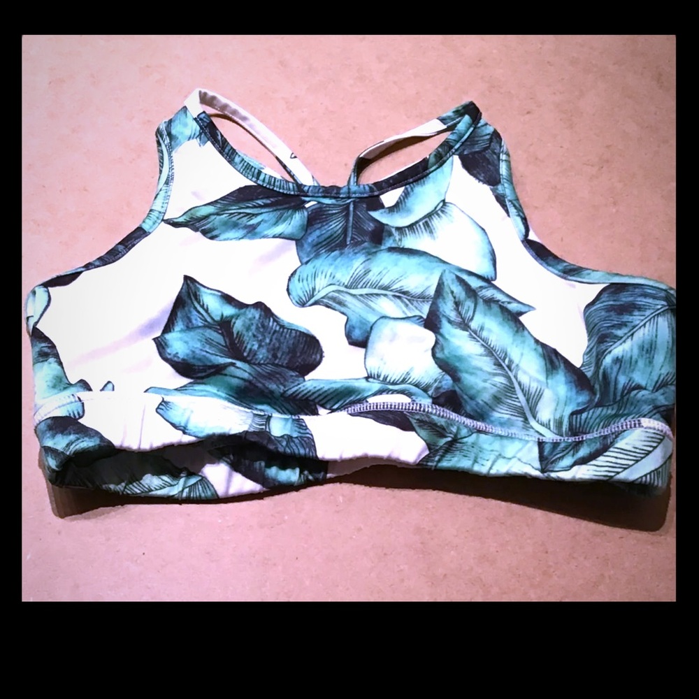 Leaf print bra